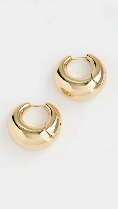 Jennifer Fisher Dylan Hinged Huggies Yellow Gold One Size | Thumbnail 2