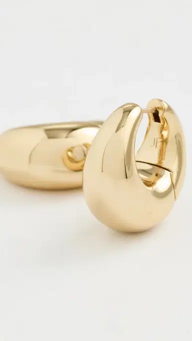 Jennifer Fisher Dylan Hinged Huggies Yellow Gold One Size | Thumbnail 4