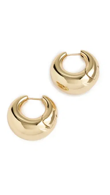 Jennifer Fisher Dylan Hinged Huggies Yellow Gold One Size | Thumbnail 5