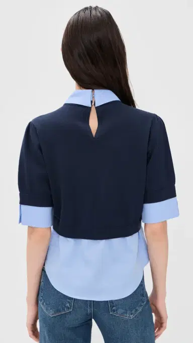 Cinq à Sept Capucine Top Navy/Rain Cloud | Thumbnail 3