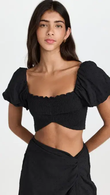 Peixoto Louisa Crop Top Black | Thumbnail 2