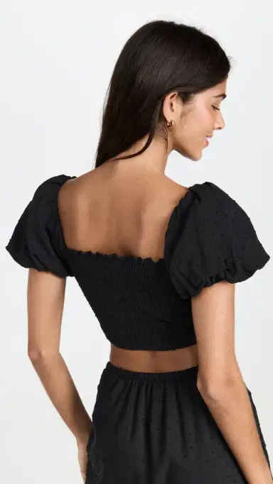Peixoto Louisa Crop Top Black | Thumbnail 3