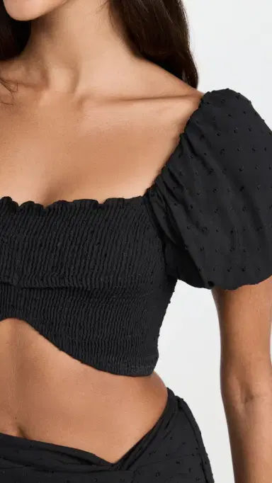 Peixoto Louisa Crop Top Black | Thumbnail 6