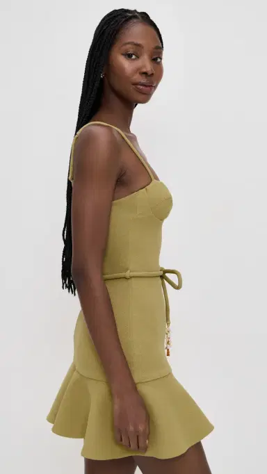 PatBO Jade Knit Mini Dress Green | Thumbnail 4