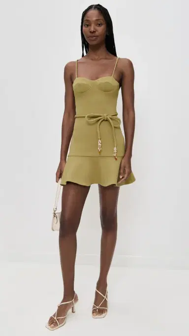 PatBO Jade Knit Mini Dress Green | Thumbnail 5