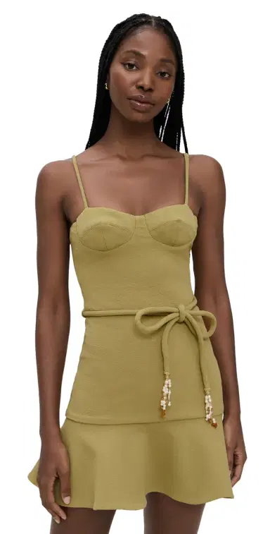 PatBO Jade Knit Mini Dress Green | Thumbnail 1