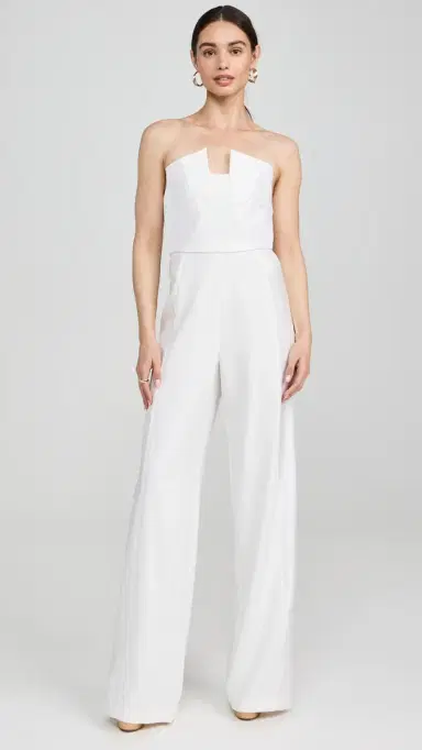 BLACK HALO Lena Jumpsuit Crystal/Porcelain 8 | Thumbnail 2