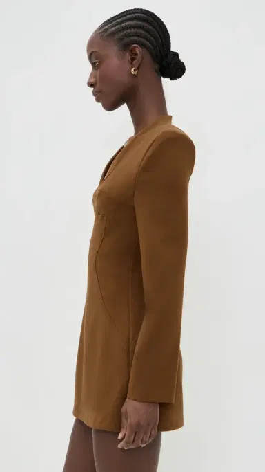 Black Halo Kenna Micro Mini Dress Mocha | Thumbnail 4 Black Halo Kenna Micro Mini Dress Mocha | Thumbnail 4