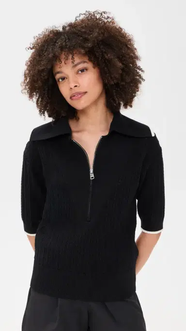 Varley Arney Half Zip Knit Polo Black M | Thumbnail 2