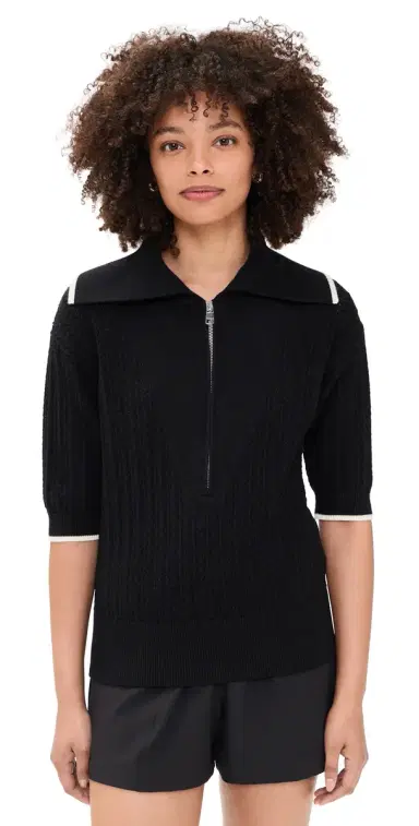 Varley Arney Half Zip Knit Polo Black M | Thumbnail 1