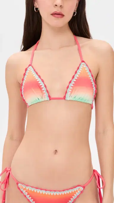 BEACH RIOT Winona Bikini Top Guava Jelly Crochet S | Thumbnail 2