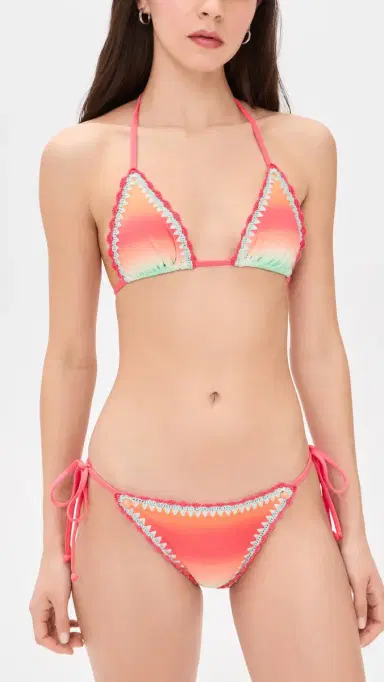 BEACH RIOT Winona Bikini Top Guava Jelly Crochet S | Thumbnail 5