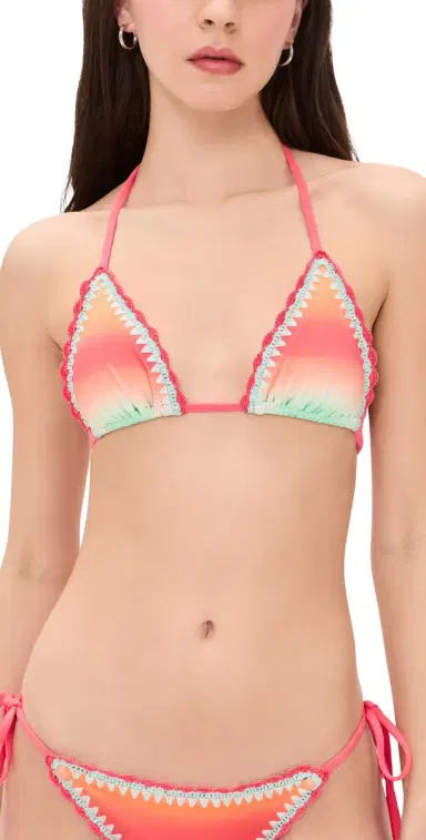 BEACH RIOT Winona Bikini Top Guava Jelly Crochet S | Thumbnail 1