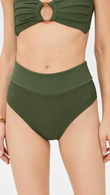 Montce AC High Rise Bikini Bottoms Olive Micro crunch | Thumbnail 2 Montce AC High Rise Bikini Bottoms Olive Micro crunch | Thumbnail 2