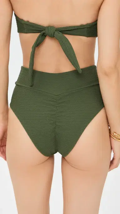 Montce AC High Rise Bikini Bottoms Olive Micro crunch | Thumbnail 3 Montce AC High Rise Bikini Bottoms Olive Micro crunch | Thumbnail 3