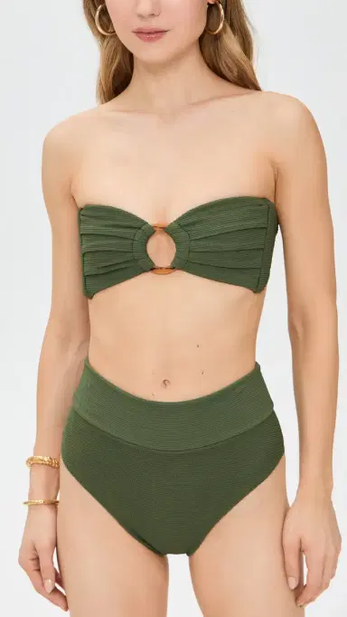Montce AC High Rise Bikini Bottoms Olive Micro crunch | Thumbnail 4 Montce AC High Rise Bikini Bottoms Olive Micro crunch | Thumbnail 4