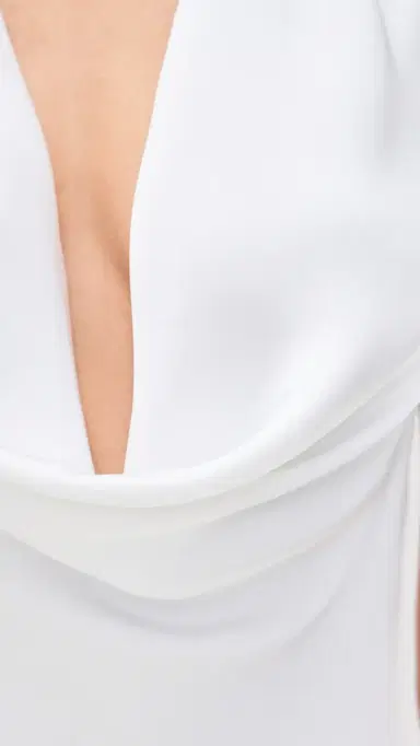 Norma Kamali Halter Drape Bias Gown Snow White L | Thumbnail 6 Norma Kamali Halter Drape Bias Gown Snow White L | Thumbnail 6