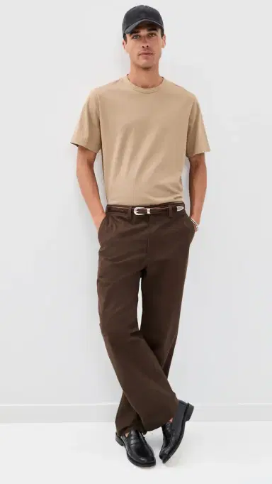 Theory Crew Neck Tee Tinted Brown | Thumbnail 5