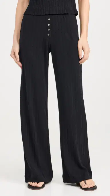 LESET Pointelle Boxer Pants Black | Thumbnail 2