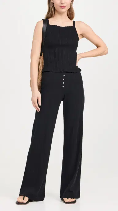 LESET Pointelle Boxer Pants Black | Thumbnail 5