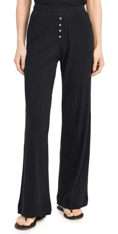 LESET Pointelle Boxer Pants Black | Thumbnail 1