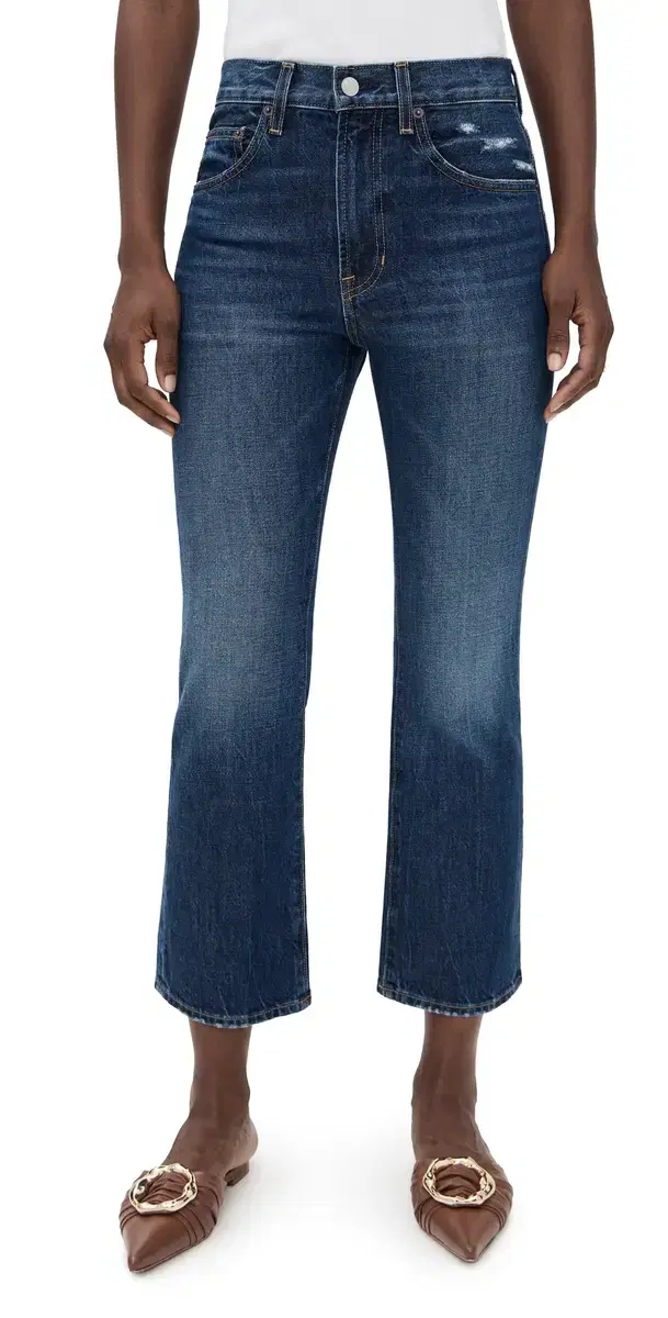 A.L.C. A. L.C. The 009 Cropped Flare Jeans Dark Classic Blue