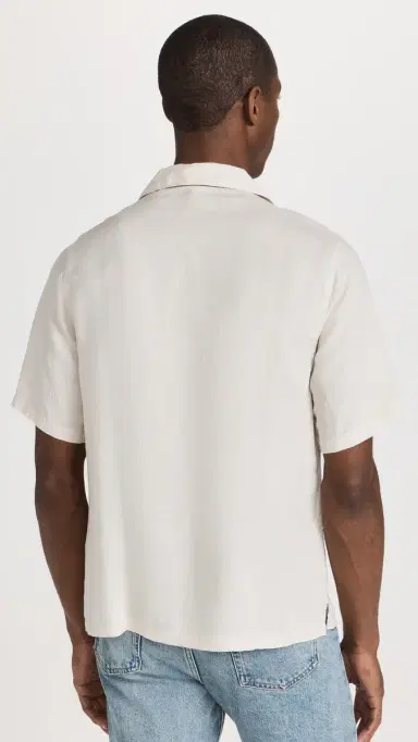 Onia Air Linen Convertible Camp Shirt Stone S | Thumbnail 3
