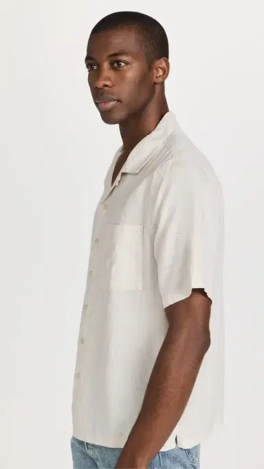 Onia Air Linen Convertible Camp Shirt Stone S | Thumbnail 4