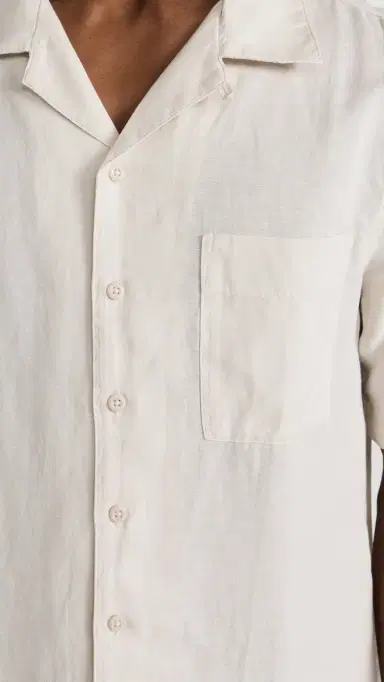 Onia Air Linen Convertible Camp Shirt Stone S | Thumbnail 6