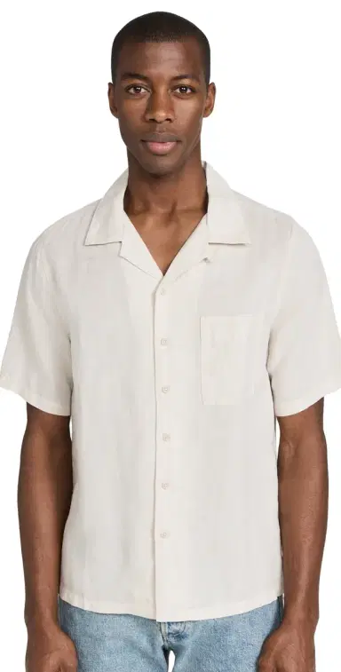 Onia Air Linen Convertible Camp Shirt Stone S | Thumbnail 1