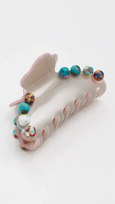 Lele Sadoughi Medium Stone Claw Clip Terrazo Multi One Size | Thumbnail 2