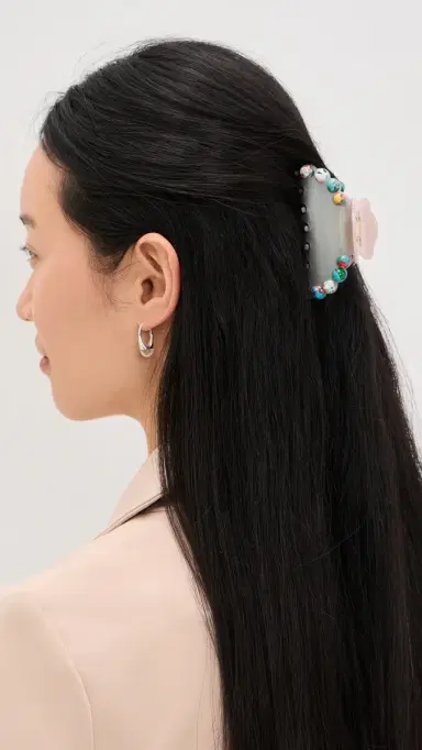 Lele Sadoughi Medium Stone Claw Clip Terrazo Multi One Size | Thumbnail 3