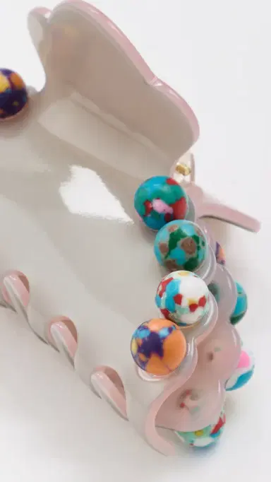 Lele Sadoughi Medium Stone Claw Clip Terrazo Multi One Size | Thumbnail 4