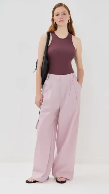 Tibi Circular Fine Rib T Tank Cinnamon | Thumbnail 5