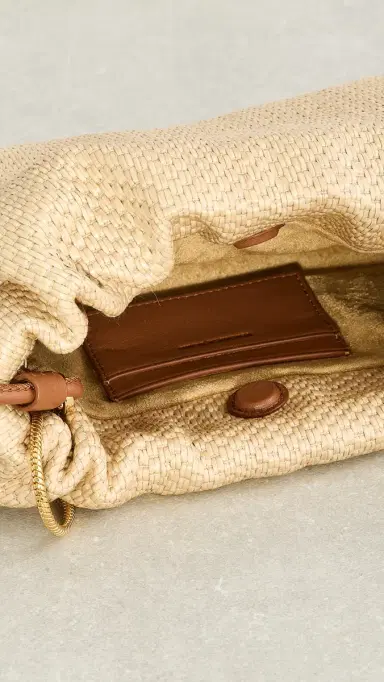 Veronica Beard Small Raffia Stash Bag Hazelwood Natural One Size | Thumbnail 6 Veronica Beard Small Raffia Stash Bag Hazelwood Natural One Size | Thumbnail 6