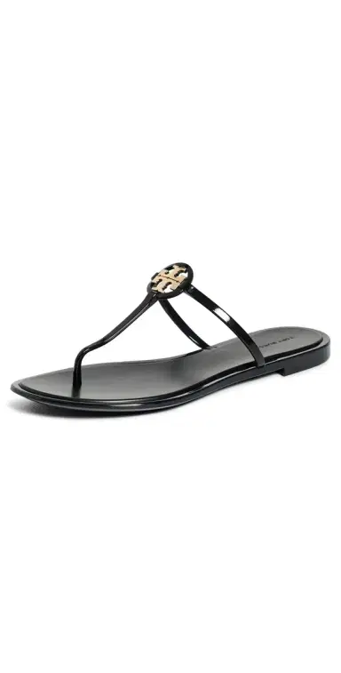 Tory Burch Mini Miller Jelly Sandals Perfect Black/ Gold 9 | Thumbnail 1