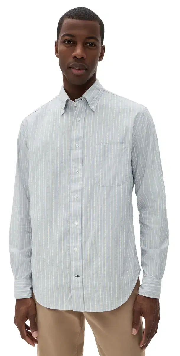 Japanese Dobby Stripe Shirt Blue Japanese Dobby Stripe Shirt Blue