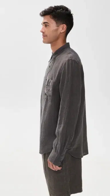 Madewell ong Sleeve Linen Top Chocolate | Thumbnail 4 Madewell ong Sleeve Linen Top Chocolate | Thumbnail 4