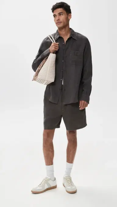 Madewell ong Sleeve Linen Top Chocolate | Thumbnail 5 Madewell ong Sleeve Linen Top Chocolate | Thumbnail 5