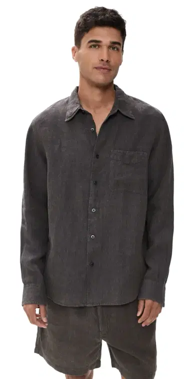 Madewell ong Sleeve Linen Top Chocolate | Thumbnail 1 Madewell ong Sleeve Linen Top Chocolate | Thumbnail 1