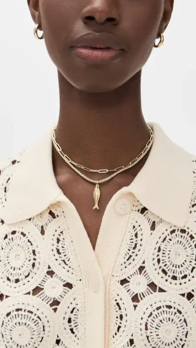 HART Gold Metallic Necklace Cord and Fish Charm | Thumbnail 3