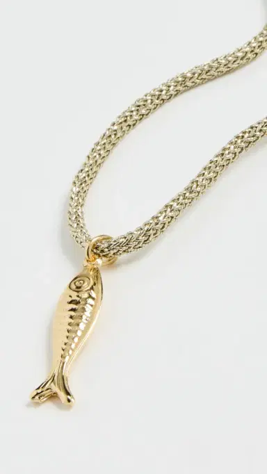 HART Gold Metallic Necklace Cord and Fish Charm | Thumbnail 4