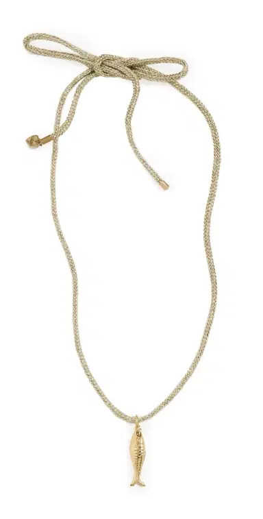HART Gold Metallic Necklace Cord and Fish Charm | Thumbnail 1