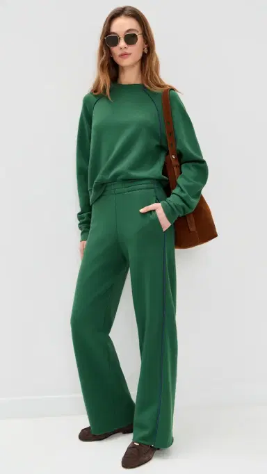 State & Lake Pippa Track Pants Racing Green/Denim L | Thumbnail 5