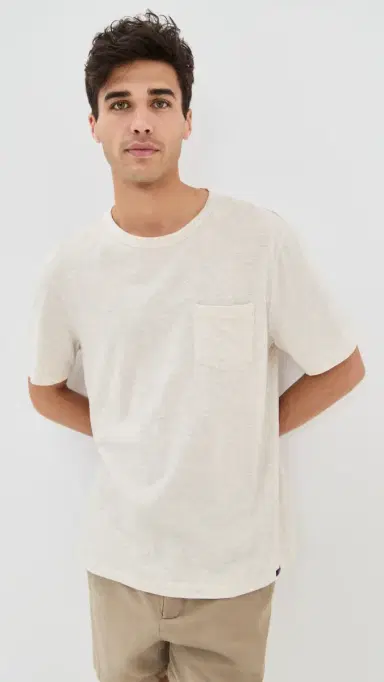 Faherty Sunwashed Pocket Tee Island Dune Heather | Thumbnail 2 Faherty Sunwashed Pocket Tee Island Dune Heather | Thumbnail 2
