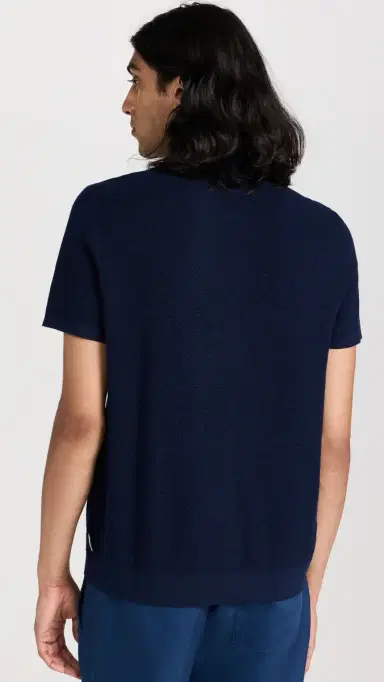 Onia Cotton Textured Knit Polo Deep | Thumbnail 3