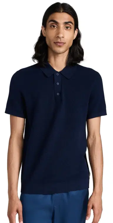 Onia Cotton Textured Knit Polo Deep | Thumbnail 1