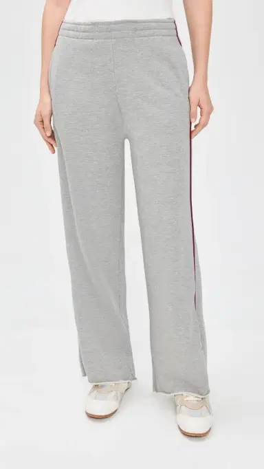 State & Lake Pippa Track Pants Heather Grey/Burgundy S | Thumbnail 2