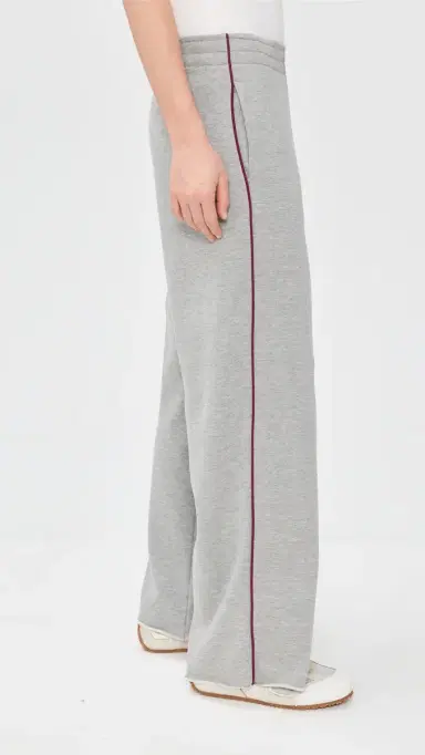 State & Lake Pippa Track Pants Heather Grey/Burgundy S | Thumbnail 4