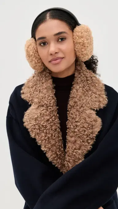 Apparis Esme Bouclette Earmuffs Camel One Size | Thumbnail 3